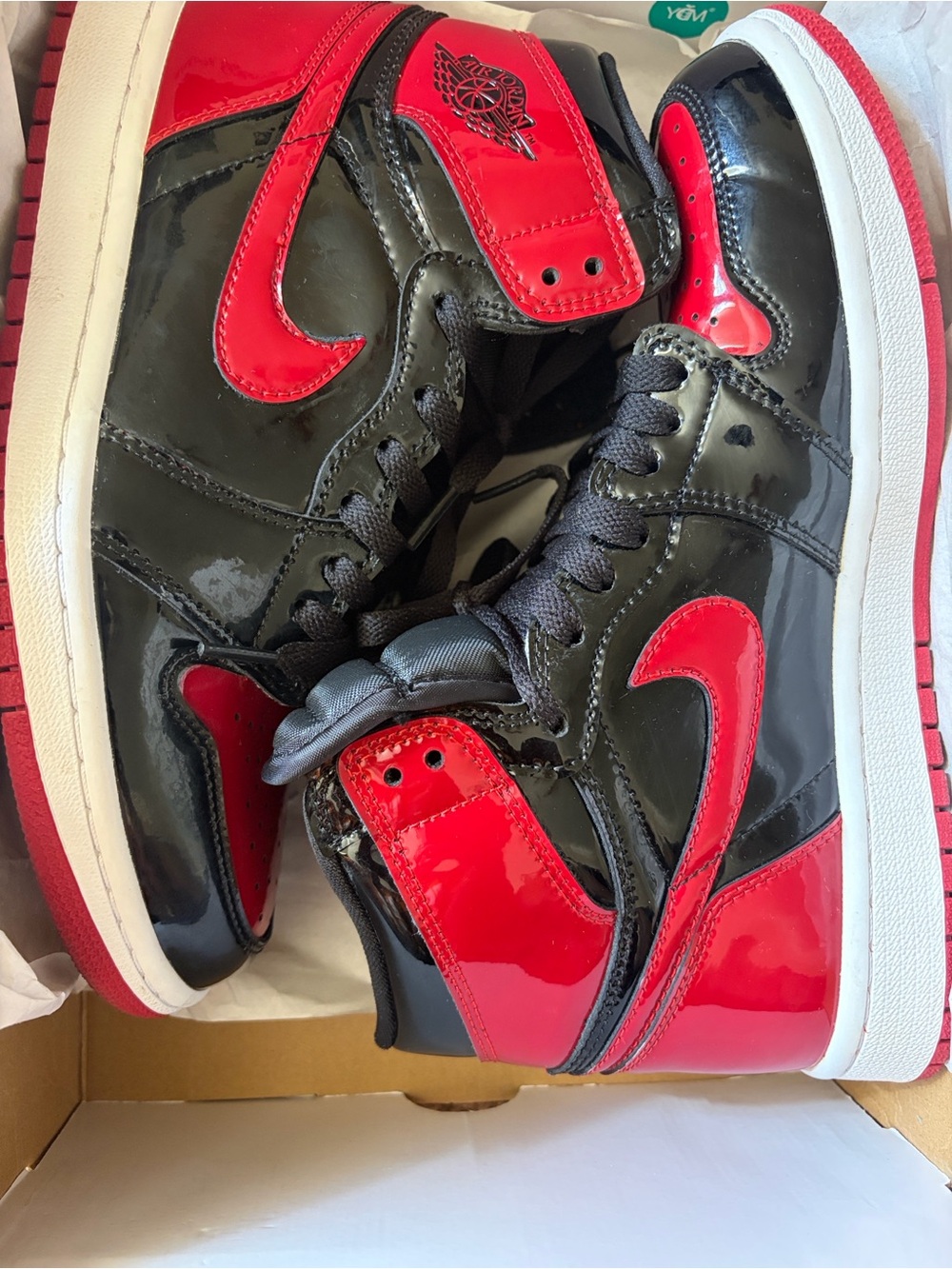 Nike Black and Red Logo Shoe Box Top